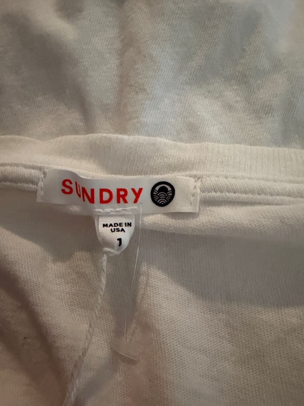 Sundry White V-Neck Short Sleeve Tee - Picture 5 of 6